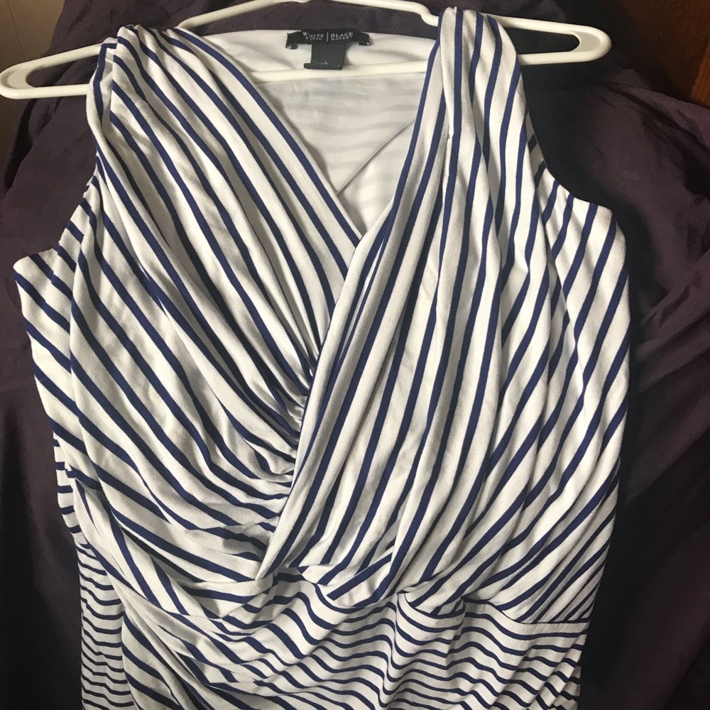 White House Black Market tank. Royal blue stripes.